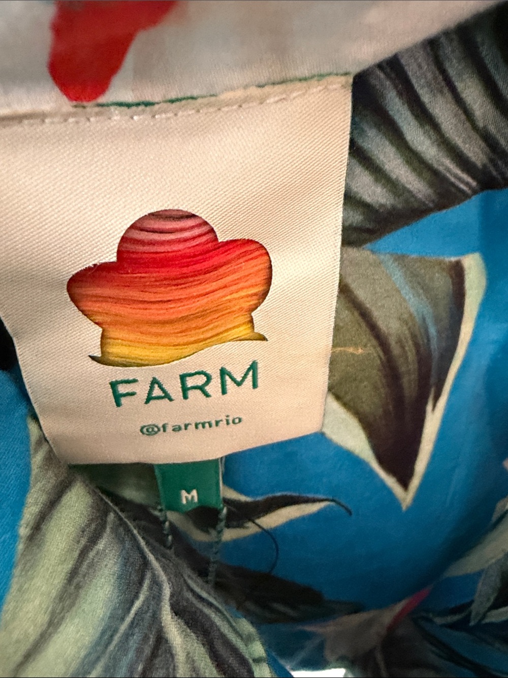 FARM Rio Blue Tropical Ruffle Off-Shoulder Crop Top - Picture 9 of 9